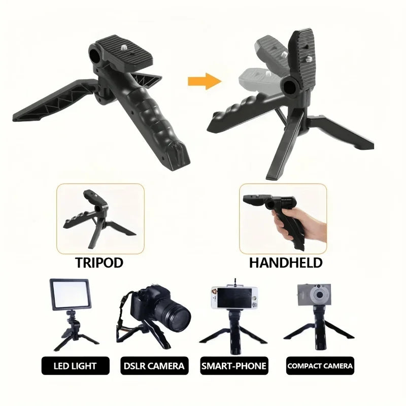 Smartphone Vlogging Kit Tripod Phone Holder Mini Microphone LED Fill Light Stabilizer Stand for YouTube Live Stream Short Video