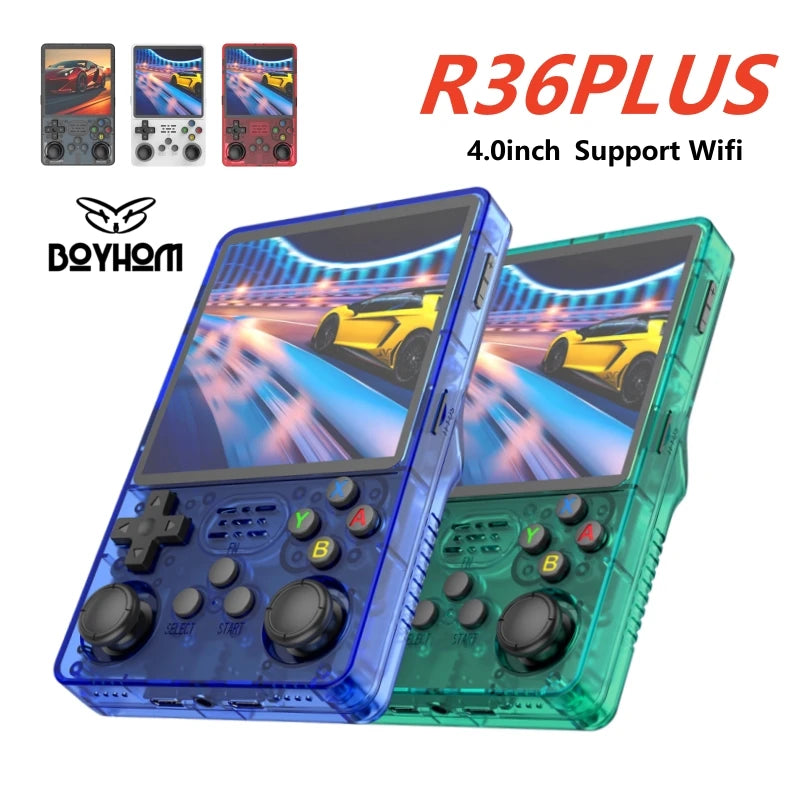 BOYHOM R36 Plus Retro Handheld Game Console Linux 64-bit System 4" IPS Screen RK3326 Portable Pocket Video Player R36PLUS Games
