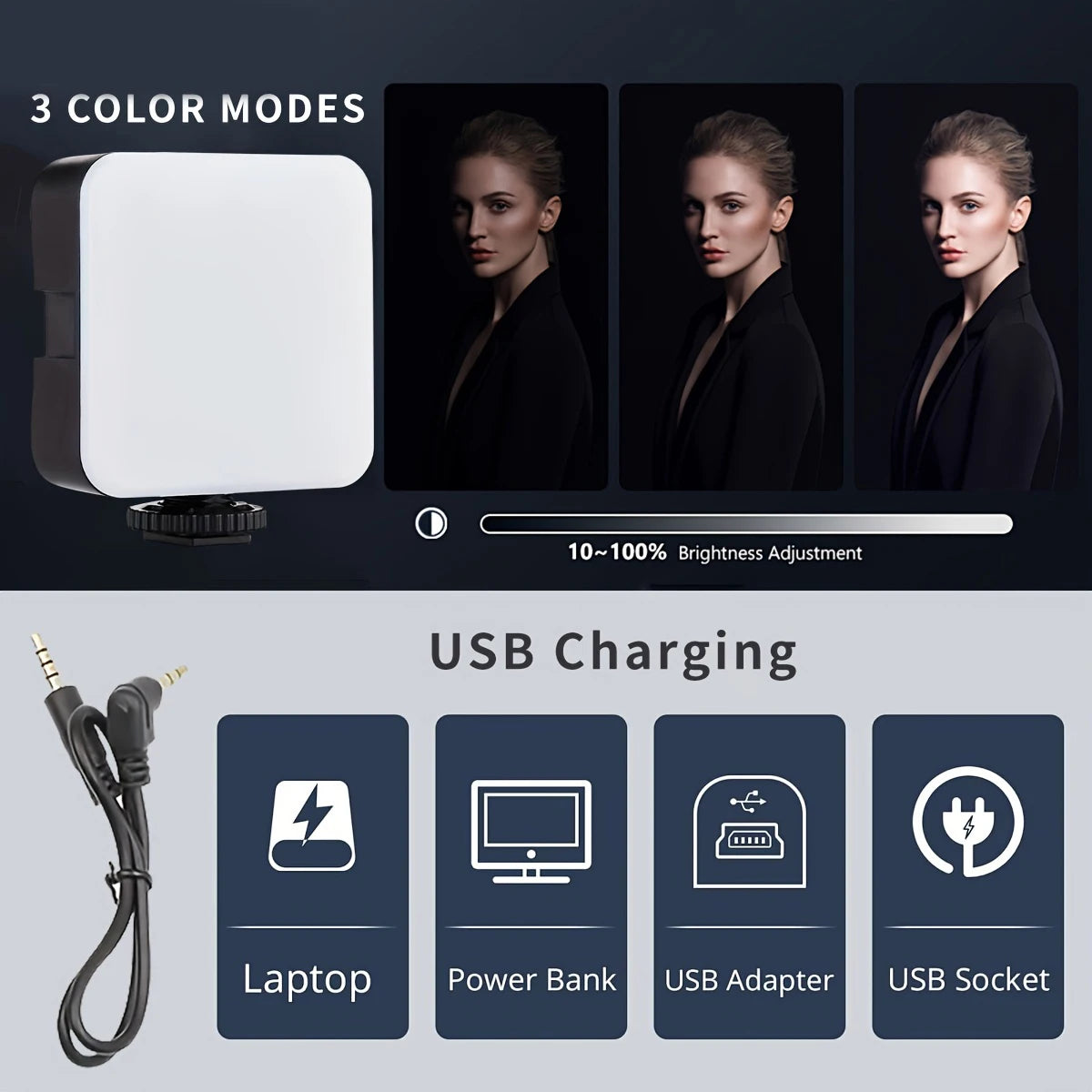 Smartphone Vlogging Kit Tripod Phone Holder Mini Microphone LED Fill Light Stabilizer Stand for YouTube Live Stream Short Video